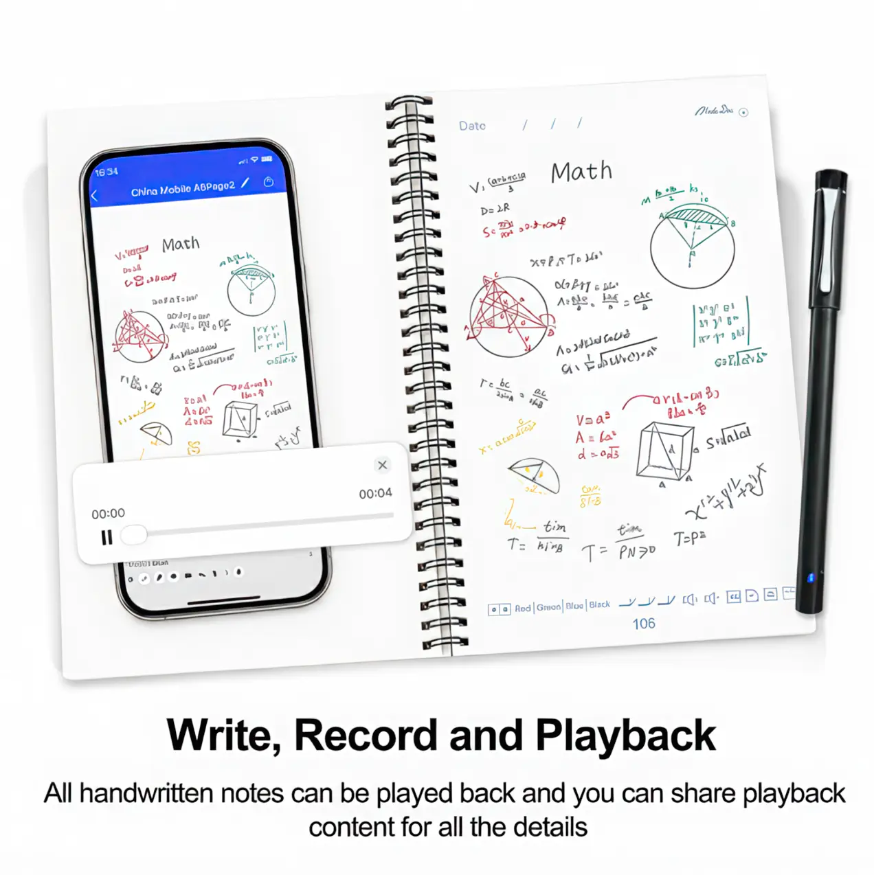 MasterBen B5 Smart Digital Notebook Device Set - Includes Bluetooth Smart Stylus, A6 Drawing Notebook; Durable, Reusable, Replaceable Pages, 7x10 in, for Artistic Creation, Students binder letter