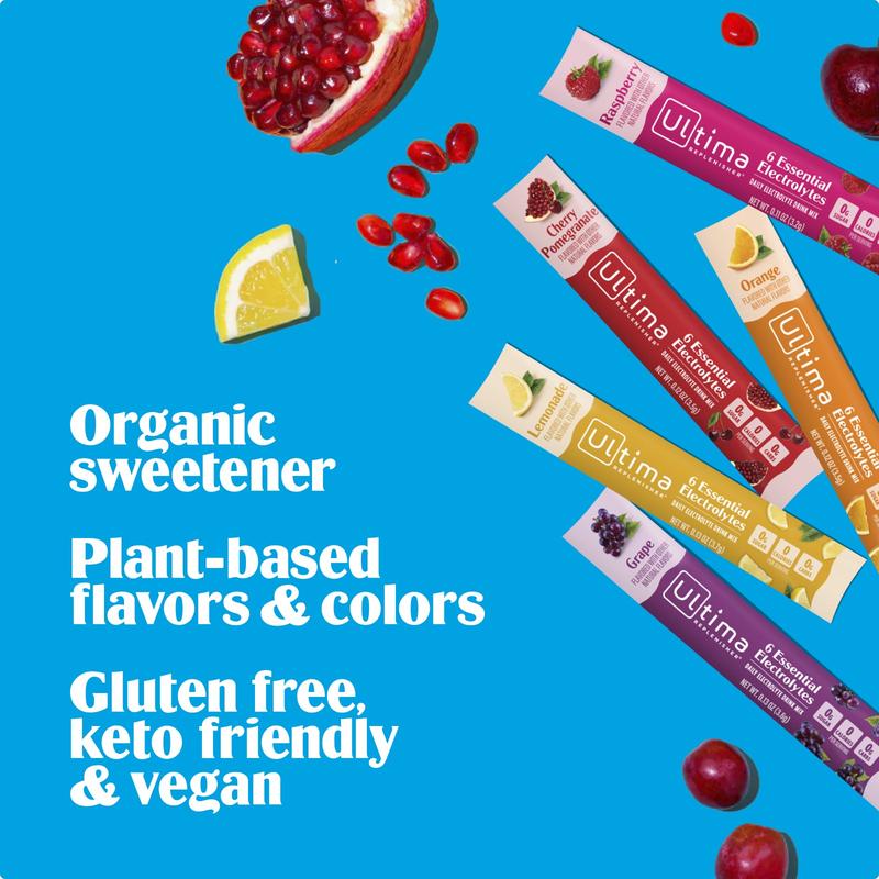 Ultima Replenisher Original Variety Daily Electrolyte Drink Mix – 20 Sugar-Free Hydration Packets with 6 Key Electrolytes, Vitamin C & Zinc – Vegan, Keto & Non-GMO