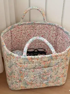 High-Value Retro Floral Convenient Handle Laundry Basket, Large Capacity Multi-Purpose Storage Box with Handle, French Country Style, Home Organizer