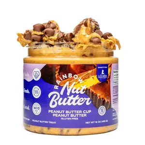 PEANUT BUTTER CUP Peanut Butter Snack Treat Sweet Milk Chocolate Chips Gluten Free Nut Butter Protein Snack great for kids Rainbow Nut Butter