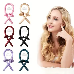 Heatless Curling Rod Headband – No Heat Curls Overnight | 4pcs Set with Hair Clips & Scrunchie | Silk Ribbon Wave Curler for Long Medium Hair | No Damage Lazy Girl Hair Styling Kit