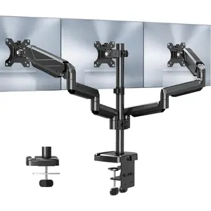 Triple Monitor Mount, 3 Monitor Desk Arm fits Three Max 27" LCD Computer Screens, up to 17.6lbs Each, Premium Gas Spring Monitor Stand with Tilt Swivel Rotation, Vesa Mount 75x75,100x100