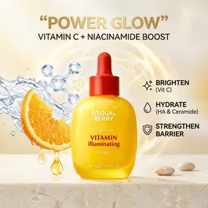 EQQUALBERRY Vitamin Illuminating Serum -BrighteningVitamin C Serum withNiacinamide IStrengthensskinbarrierlHydrates using Ceramide andHyaluronicAcid,1.01oz /30ml
