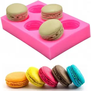 6-Cavity 3D Macaron Hamburger Silicone Mold For Fondant, For Cake/Cupcake Decorating, For Baking, For Gum Paste, For Chocolate, For Candy, For Polymer clay, For Mini Soap, For Bath Bomb