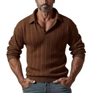 Men's Fashion Plain Knit Pullover Sweatshirt - Classic Casual Tops, Solid Color Twist Jacquard Texture, Stand Collar Long Sleeves, Menswear Clothes for Spring & Autumn Wear