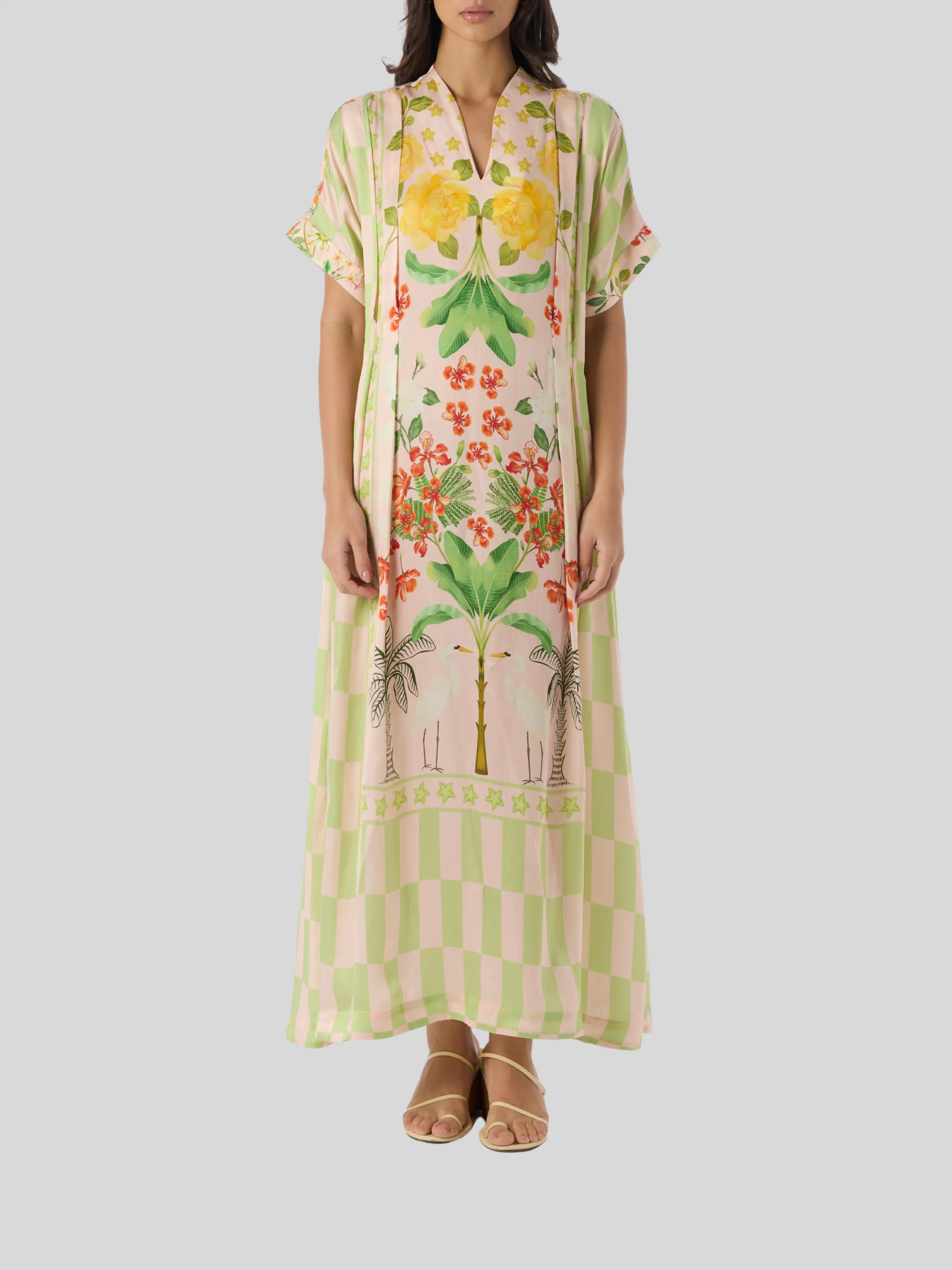 Hand Pleated Kaftan Dress
