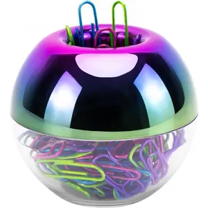 Rainbow Paper Clips Holder Medium Holographic Paper Clip Dispensers 100pcs 28mm Colorful Paperclips for Desk Organizer Accessories (Rainbow)