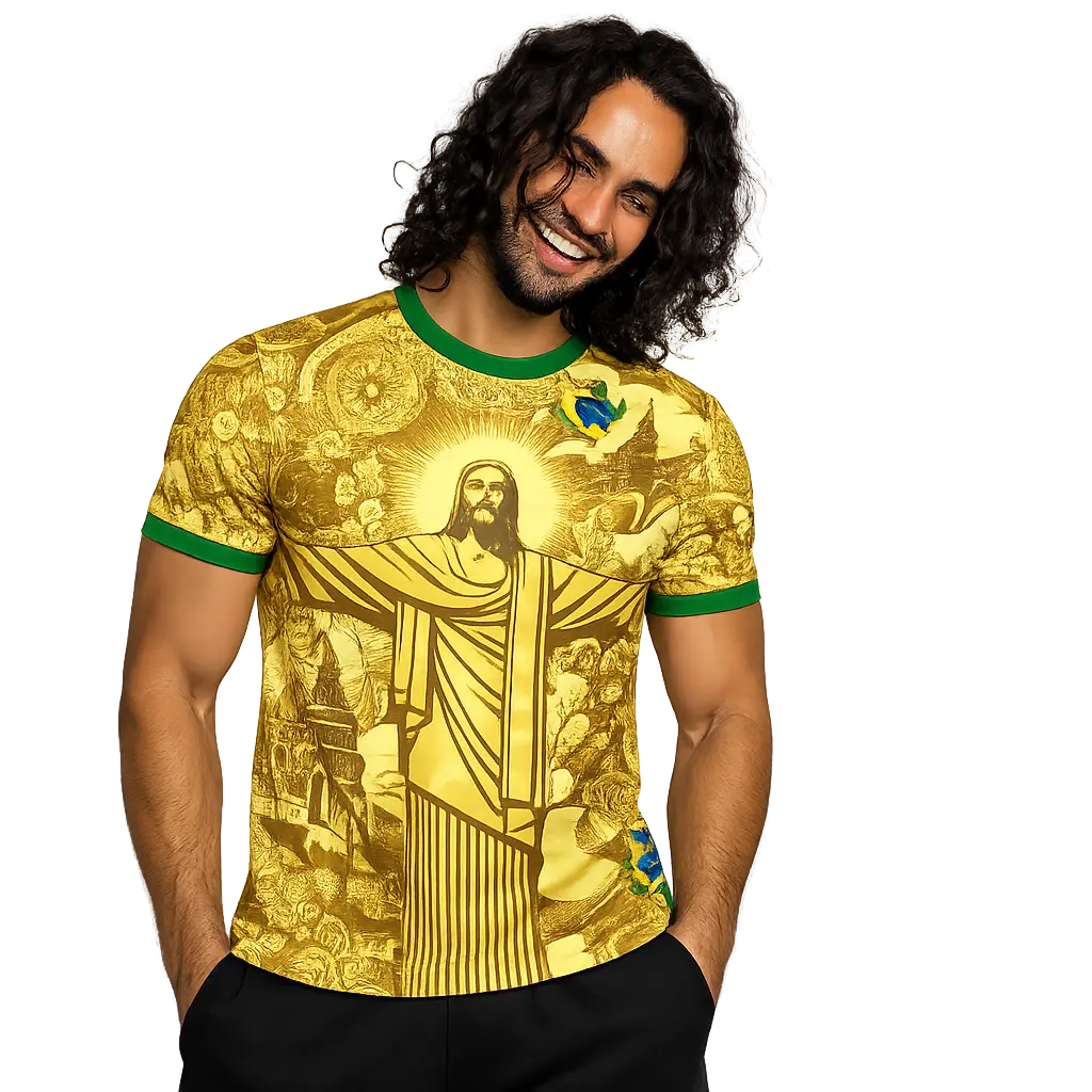 Brazil christ soccer jersey