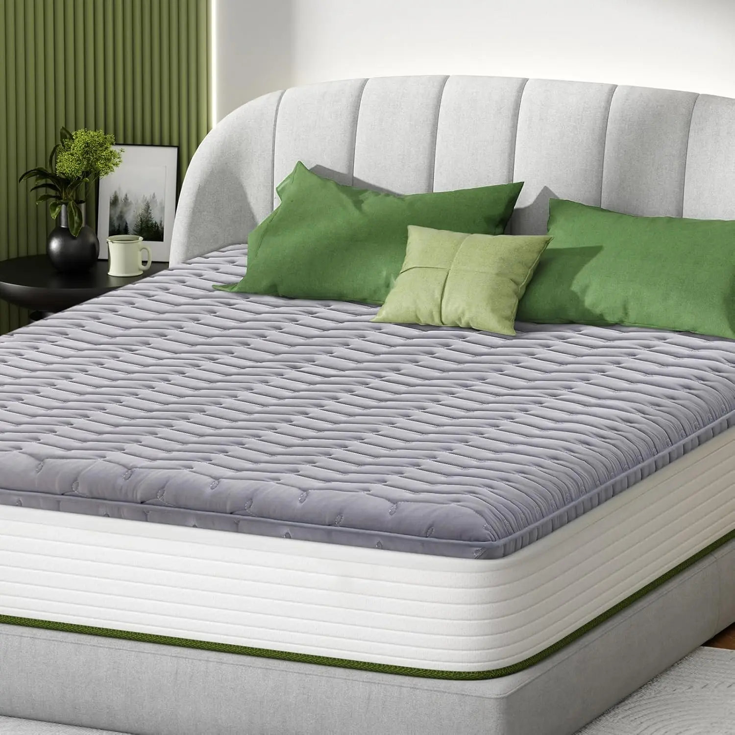 Firm Mattress Topper for Back Pain,Provide Lasting Support,Thicken Bed Topper,Premium Gray(75*39Inches)