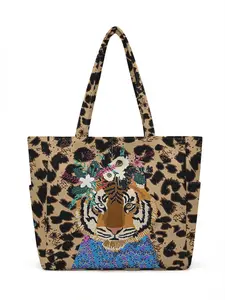 Tiger Pattern 2D Printed Travel Bag, Large Capacity Storage Bag, Durable Multi-Pocket Design, Zipper Closure, Suitable for Work, Shopping, Picnic, Travel Duffle Bag, Travel Duffel Bag