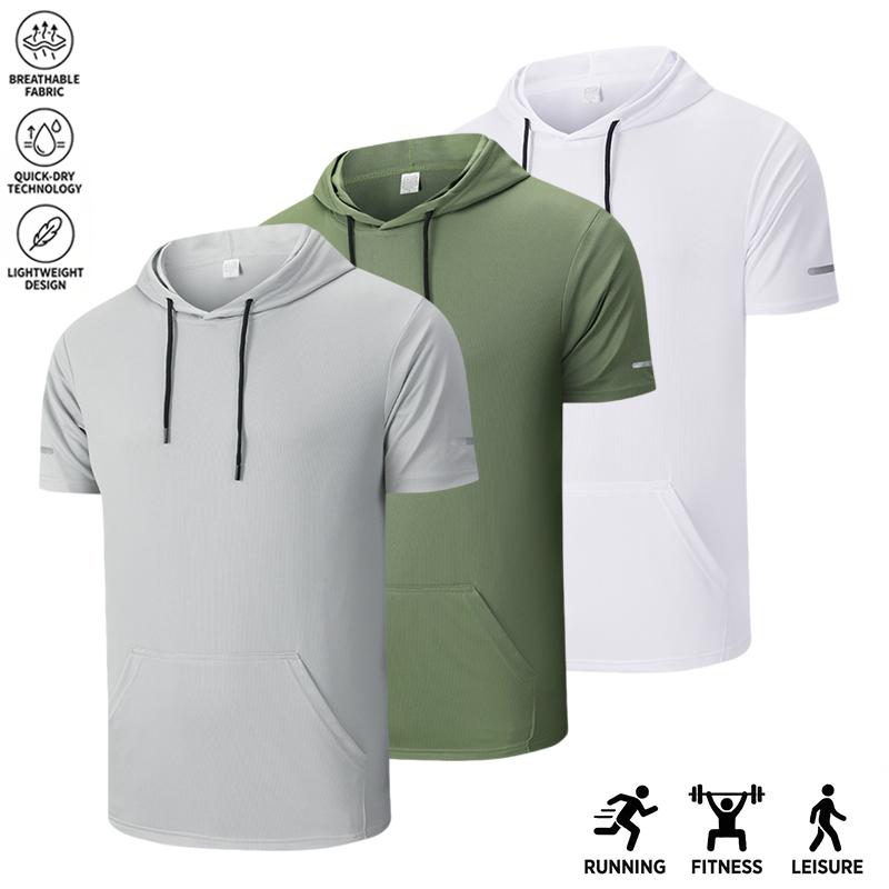 3-Pack Men’s Summer New Quick Dry T-Shirts — Ice Silk Short Sleeve Crew Neck Sports Tees