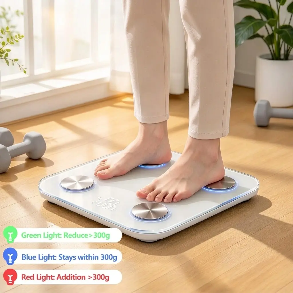 Smart Body Fat Scale with 3-Color Backlight Indicator, High Precision Digital Bathroom Scale for Body Weight & Fat, 16 Essential Health Metrics, Bluetooth Sync App, Requires 3 AAA Batteries&Halloween gift