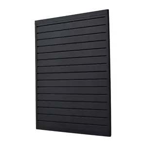 VEVOR Slat Wall Paneling, 2x 4 ft, PVC Garage Slatwall with Modular Design, Black Slat Wall Easy-to-Install Adjustable Slatwall Panel with Coupling Structure DIY Cutting, Fits for Storage Display
