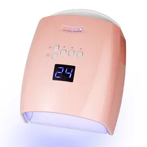 Cordless UV LED Nail Lamp, 66W Rechargeable Gel Nail lamp, Cordless UV Light for Gel Nails with Handle Auto Sensor & 5 Timer for Home & Salon (Pink)