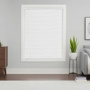 Mini Blinds 43.3" W x 48" H, 1" Slat, Cordless Light Filtering, No-Drill Window Coverings for Living Room, Kitchen, Bedroom, and Home Office - Easy Install, Privacy, and Daylight Control