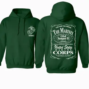USMC Marine Corps Eagle Globe Anchor Hoodie, EGA Military Gift, Proud Marine Graphic Pullover, Patriotic Veteran Unisex Hoodie