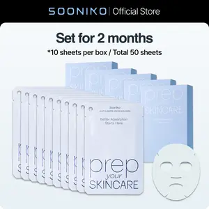 SOONIKO Rebalance Prep Mask for Skin Barrier (5BOX/50EA) - Korean Derma Hydration, Replenish & Repair, Korean Daily Absorption Sheet-Mask, Non-sticky, Calming for Oily & Sensitive Skin