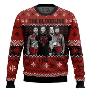 The Bloodline  WWE Ugly Sweater Retro Trendy Ugly Sweater, Sweater Lover Gift For Dad Gift For Mom Outfit For Family Holiday