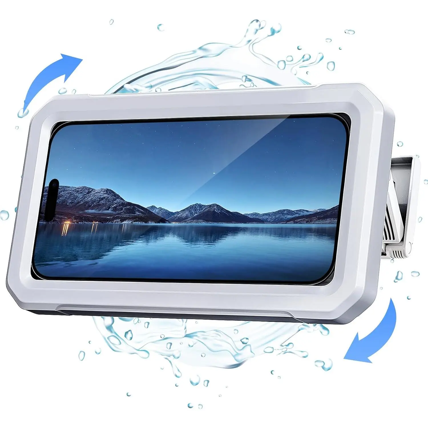 Coolpad Plastic Wall-Mounted Waterproof Cellphone Stand - 480° Rotate, Extendable, Adjustable, Fog-Proof Bathroom Mount for 4-7 in Mobile Phones, Easy-Installation Smartphone Accessories