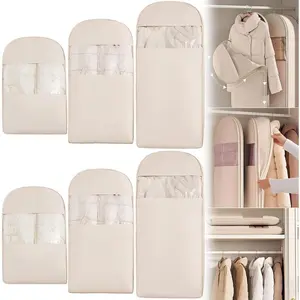Hanging Clothes Dust Cover, Wardrobe Clothes Storage Bag with Clear Window, Durable Storage Solution for Coats and Clothes, Dustproof Cover