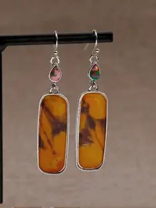 1 Pair of Bohemian Elegance Earrings Exudes A Wild and Exotic Charm of Nature, with The Exquisite and Vibrant Quality of Ethnic Accessories. They Are Perfect for Outdoor Camping and Theme Trips, Trendy Jewelry