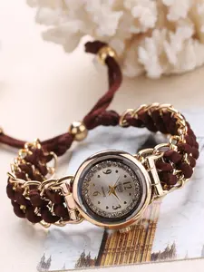Women's Quartz Watch with DIY Knitted Strap, Analog Watches, Perfect Gift for Daily Wear, Parties, Holidays, Birthdays, Christmas, Back-To-School Season