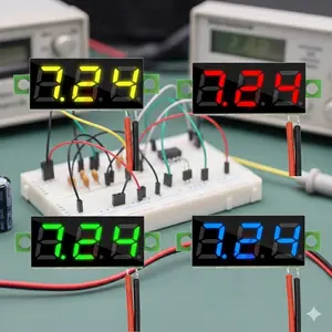 Mini Digital Voltmeter 2.5-30V, Bright 0.28" LED Display. Essential for Electricians, Battery Testing, Power Supply Monitoring, Circuit Diagnostics, DIY Projects. Compact Voltage Tester for Car Repairs, Accurate Multimeter Alternative.