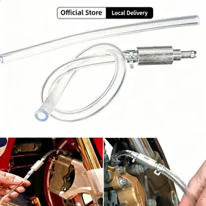 2026 Upgraded Universal Brake Fluid Bleeder Kit，Brake Bleeder Hose,One Way Check Valve Tube Bleeding Tool Kit for Car Motorcyle Clutch for Hydraulic Brake System, Soft Tube with Metal Clips