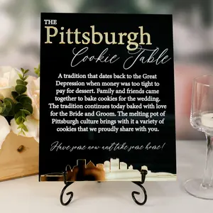 3D Mirror Pittsburgh Cookie Table Tradition Favors Acrylic Wedding Sign All of Yinz Skyline Perspex Cookies Table Sign
