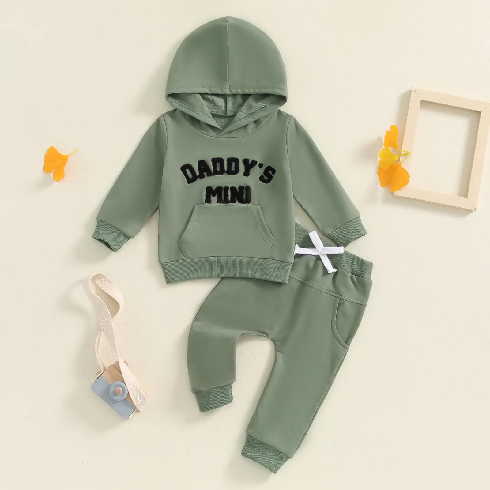 Toddler Baby Boy Clothes Fall Winter Outfits Embroidery Daddy's Mini Hoodie Sweatshirt & Joggers Pant Set
