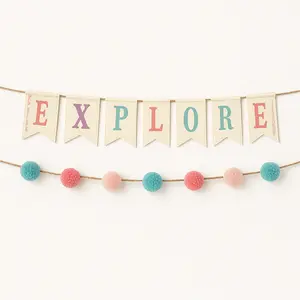 Free Spirit Canvas Pom Pom Banner