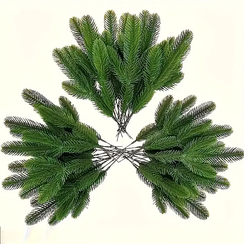 50pcs Artificial Pine Needles - Realistic Green Foliage for DIY Christmas Wreaths, Home & Garden Decor, Fake Plant Decoration