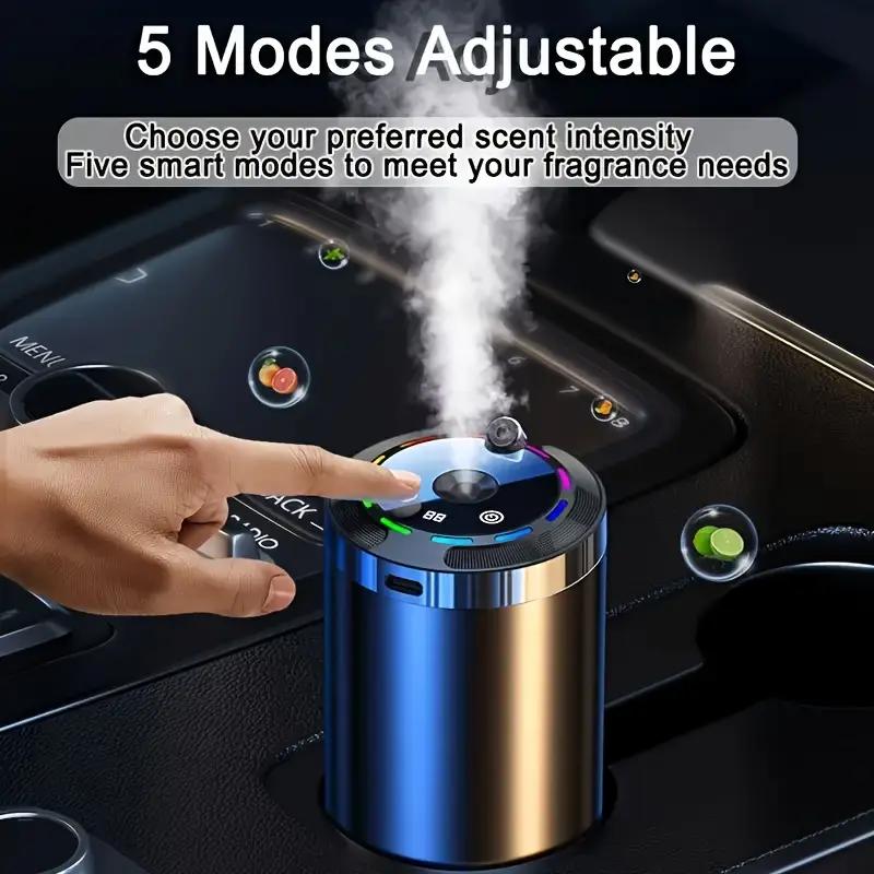 Smart car air freshener, car aroma diffuser with starry sky projection, adjustable aroma intensity 5 levels, a variety of fragrances, stylish design, perfect car gifts