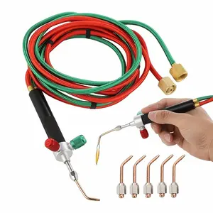 Multi-Function Mini Welding Torch Kit with 5 Interchangeable Tips | Jewelry Making Tool for Golden Silver Copper, Creative Gifts for Christmas Halloween, Battery-Free Operation
