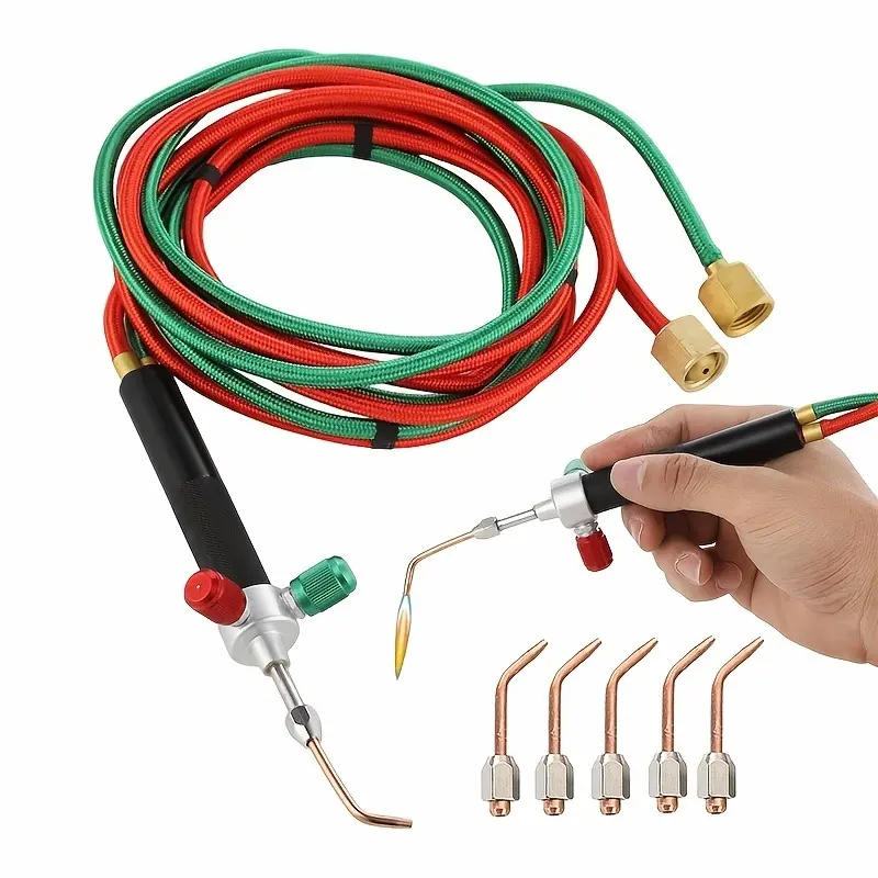 Multi-Function Mini Welding Torch Kit with 5 Interchangeable Tips - Battery-Free Electric Soldering Iron for Golden, Silver, Copper Jewelry Making, Halloween Creative Gift, 5 Tips