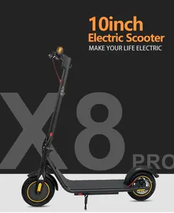 DXH Delong Electric Scooters,10" Tires, for Adults with 500W Motor,Up to 19MPH Max Speed, Electric Folding Scooter with Dual Brakes, Foldable Commuter Scooter with APP Control,Powerful Electric Scooter with Lights