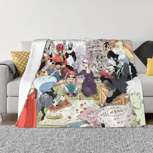 Anime That Time I Got Reincarnated As A Slime Blankets Ultra-Soft Flannel Throw Blanket All Seasons Lightweight Blanket for Couch Sofa Bed 56