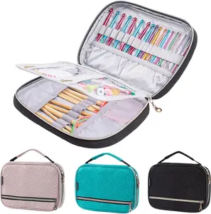 Crochet Hook Case - Quilted Organizer Case - Hook Holder for Circular Knitting  & Crochet Hooks (up to 8")