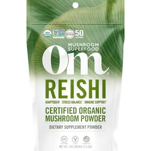 OM MUSHROOM SUPERFOOD Reishi Organic Mushroom Powder, 3.5 Ounce, 50 Servings, Adaptogen, Stress & Immune Support, Superfood Mushroom Supplement
