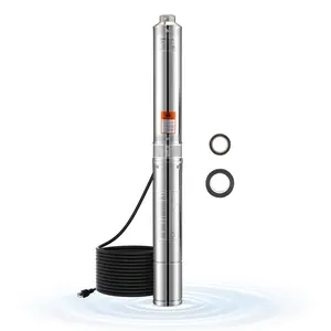 VEVOR Deep Well Submersible Pump, 1.5 HP Output Power, 115V, 31.7 GPM Flow 276 ft Head, with 32.81 ft Cord, Stainless Steel Water Pump, for Industrial, Irrigation, and Home Use, IP68 Waterproof GradeSummervibes