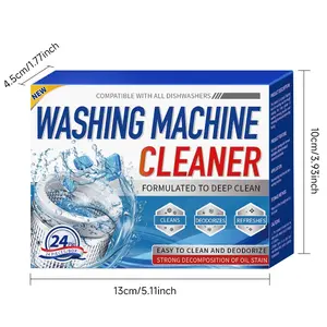 24-Tablets Washer Machine Cleaner – Deep Cleans Year-Round, Suitable for HE, Top-Load & Front-Load Washers, Removes Grime & Build-Up, Septic-Safe & Eco-Friendly Household