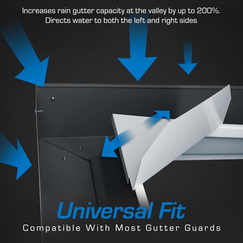 Extreme Rain Gutter Diverter Right Flow 45 Degree Aluminum Splash Guard Alternative 2 Screws Brown