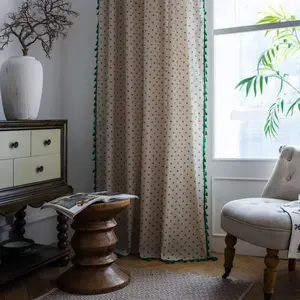 1pc Floral Fringe Curtain, No-Drill Half-Opaque Room Divider, Short Kitchen Curtains, Suitable for Bedroom, Living Room, Dining Room