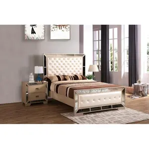 [Bellemave]Elegant Pearl  Full /Queen Bed With Minimalist Design（Excluding bedside table）