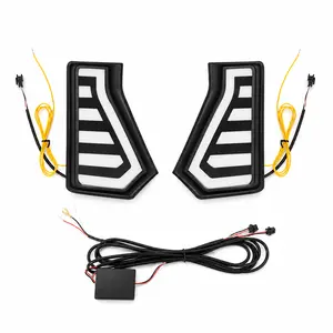 LED Fang Fog Lights Kit Compatible with 2024-2026 Toyota Tacoma, White DRL & Amber Sequential Turn Signals, IP68 Front Bumper Lights, 2PCS