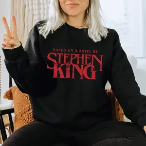 Based On A Novel By Stephen King Sweatshirt | Horror Movie Sweatshirt | Womens Halloween Sweatshirt | Retro Vintage Halloween Sweatshirt Cotton Tops Crewneck Womenswear Underwear Cotton Tops Crewneck Womenswear Women