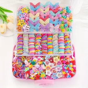 510-Piece Set Cute Colorful Shiny Butterfly Dopamine Star Hair Accessories: Hair Clips, Headbands, and Elastic Hair Ties Girl Gift Set - Cute Exquisite Gift Set
