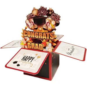 2026 Graduation Flashcard Set, Includes Sticky Notes & Envelopes, Perfect High School & College Greeting Card, 3D Happy Graduation Card