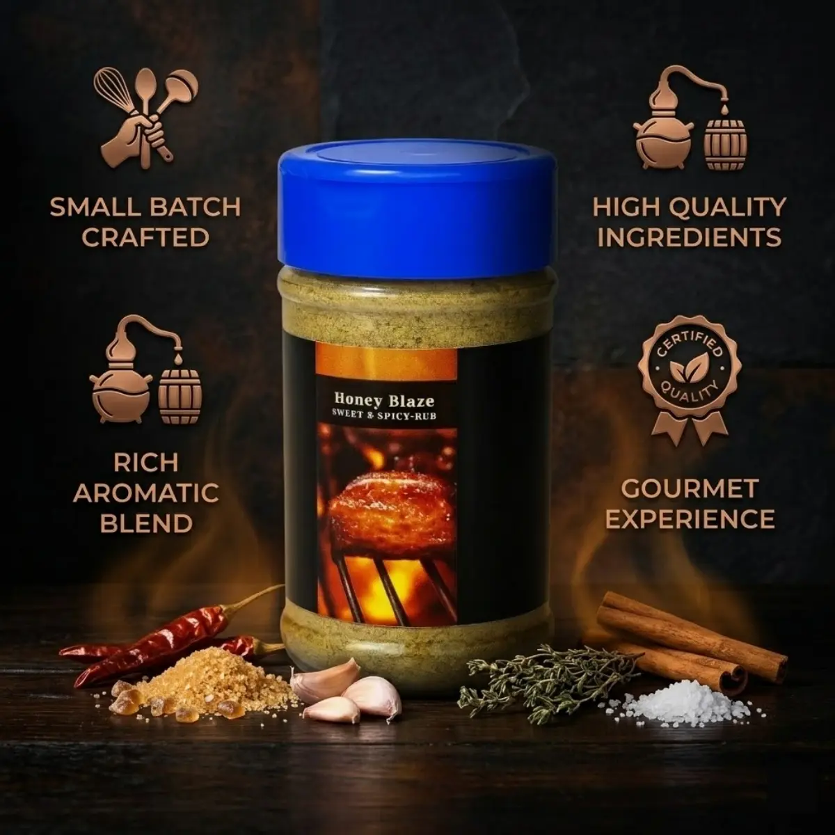 Eurceys' Flava® Cajun Spices "Honey Blaze" -Sweet Heat Rub