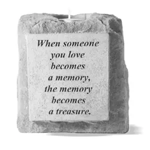 212 MAIN Hand Crafted Cast Stone Votive Holder - Hanging Wall Decor, Weatherproof Single-Short Holder with "When Someone You..." Design, Home & Festive Decoration Supply